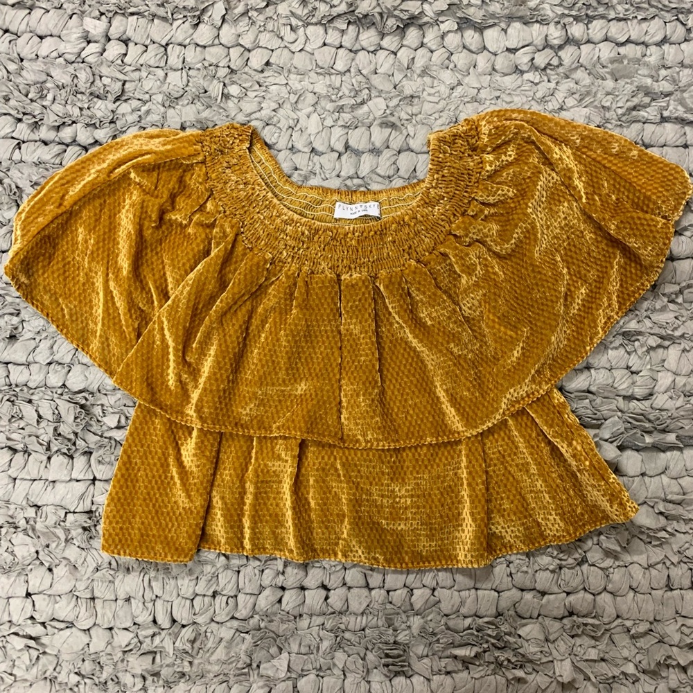 Like new Flynn Skye festival style velveteen cropped Top